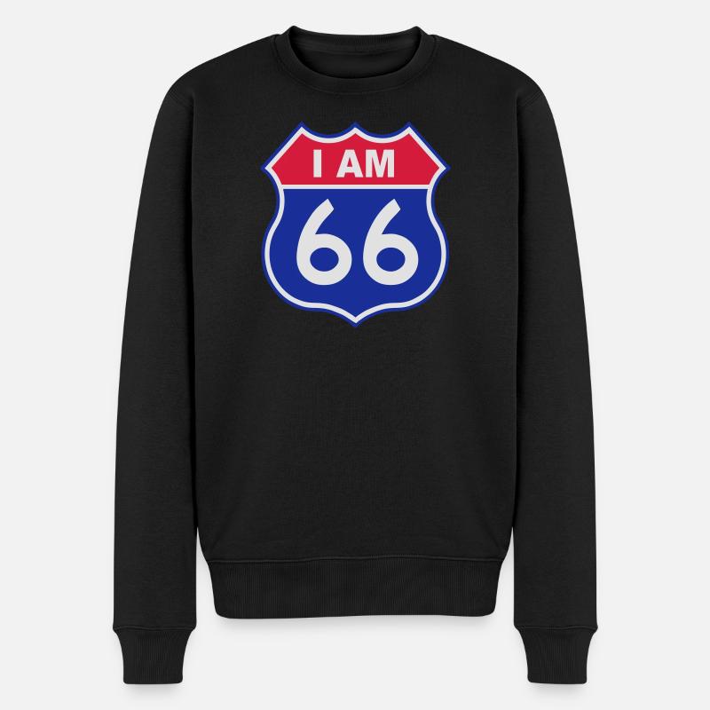 66 birthday - Männer Premium Bio Pullover - Schwarz