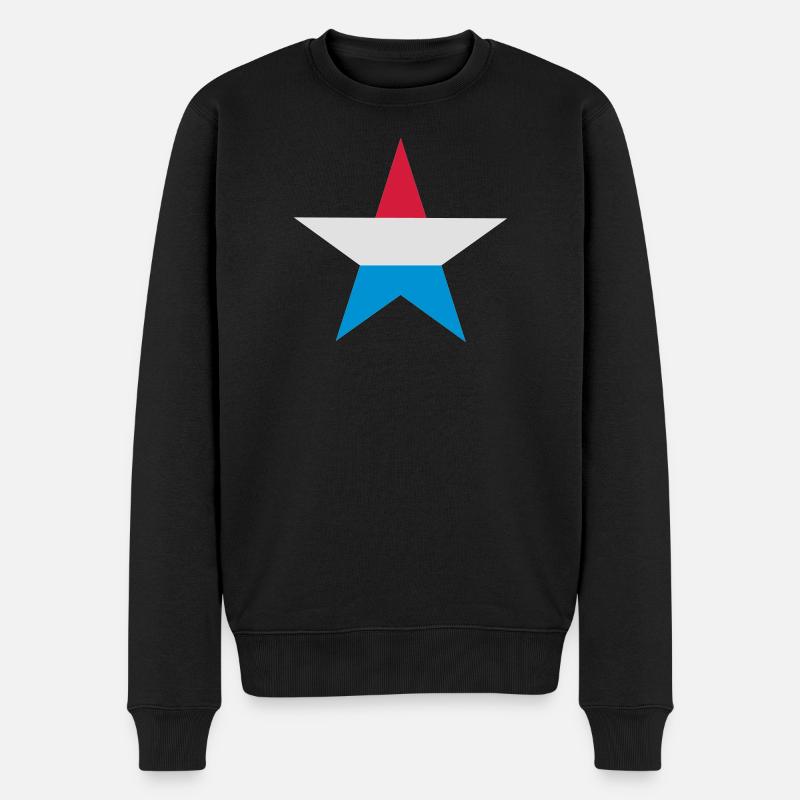Luxemburg Stern - Männer Premium Bio Pullover - Schwarz