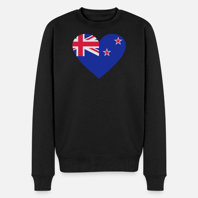 2541614 14657116 neuseeland - Männer Premium Bio Pullover - Schwarz