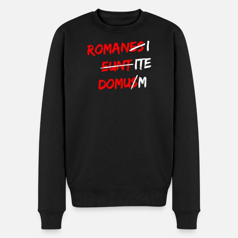 Romanes Eunt Domus Latein Spruch - Männer Premium Bio Pullover - Schwarz