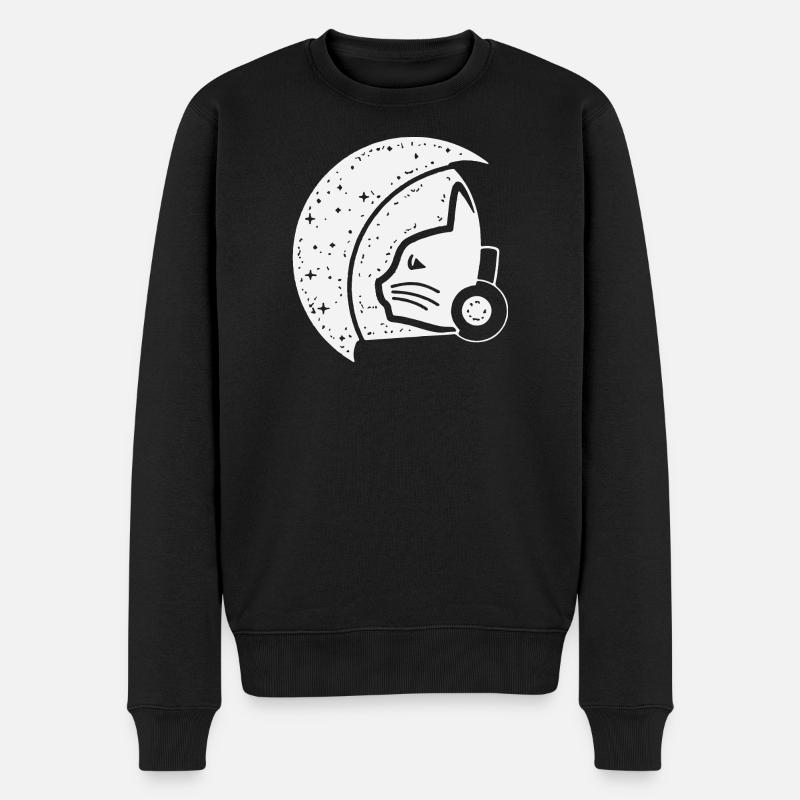 Illustration d’astronaute chat galactique - Pull Premium bio Homme - noir