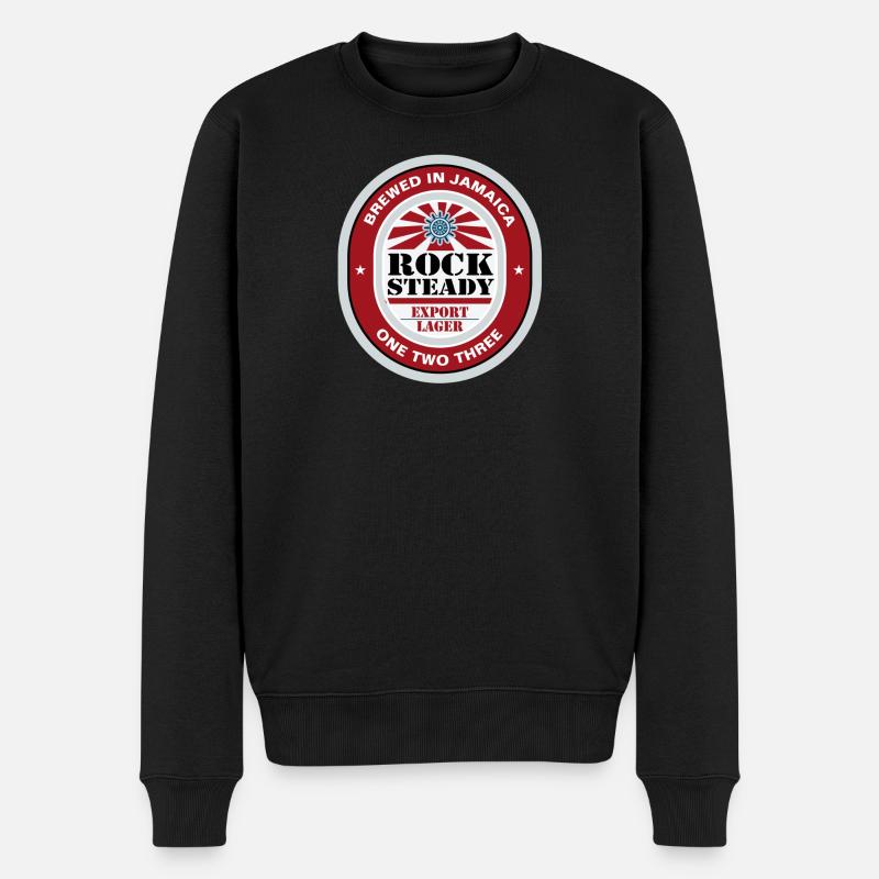 Rocksteady Beer Lable - Männer Premium Bio Pullover - Schwarz