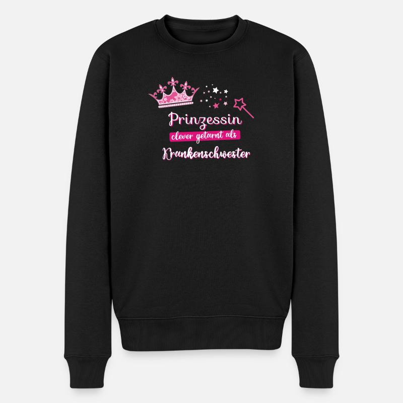 Krankenschwester Prinzessin Beruf fee beste Zauber - Männer Premium Bio Pullover - Schwarz