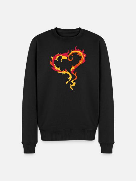 Heart of Flames - Men's Premium Organic Jumper - black