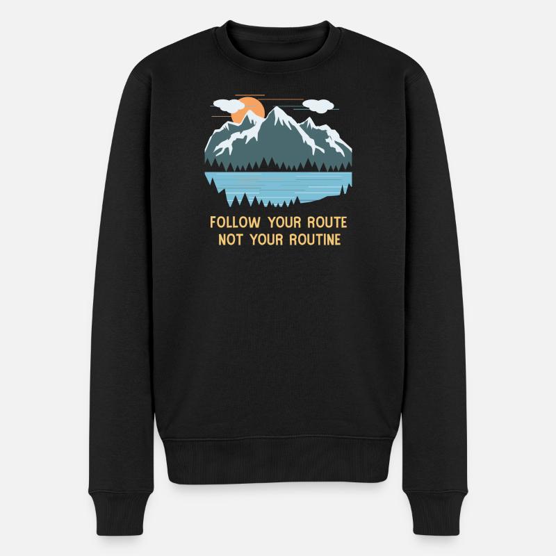 Berge - Männer Premium Bio Pullover - Schwarz
