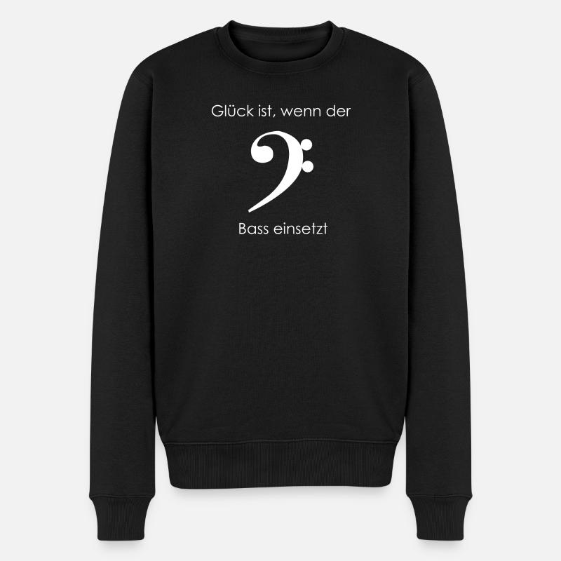 Glück ist, wenn der Bass einsetzt - Männer Premium Bio Pullover - Schwarz