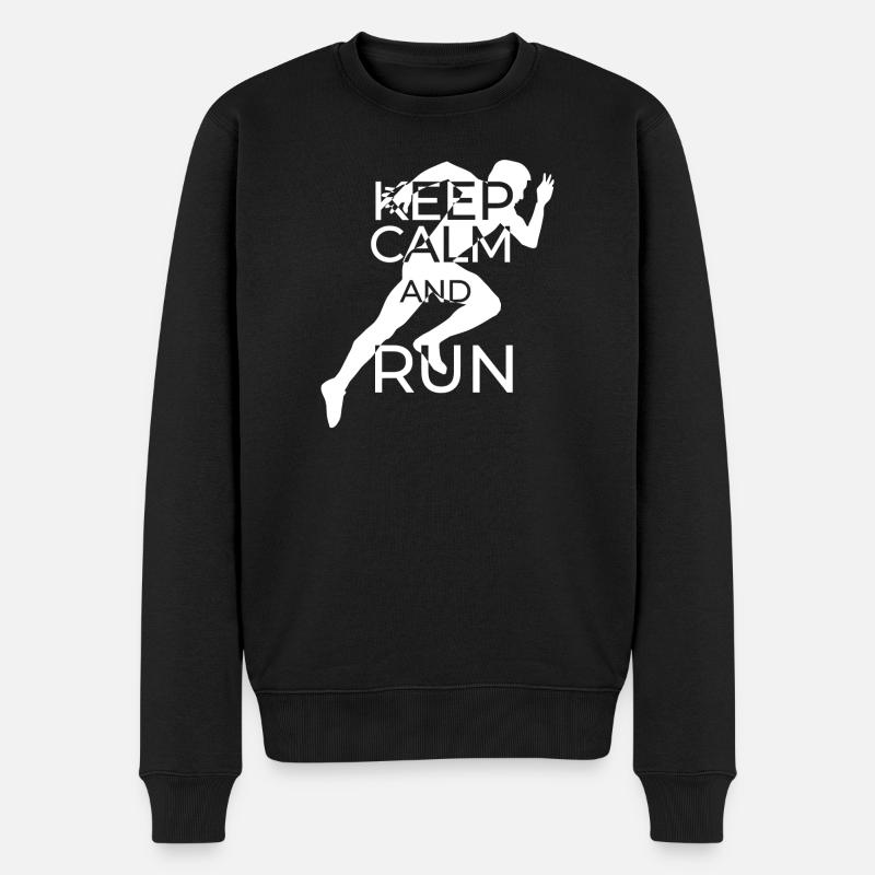 Laufsport Motiv mit Zitat - Männer Premium Bio Pullover - Schwarz