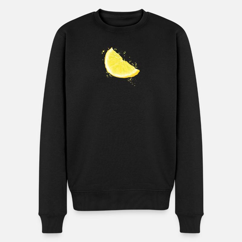 Zitrone - Männer Premium Bio Pullover - Schwarz