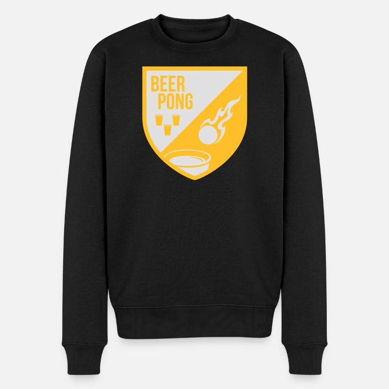 Bierpongs Schild Motiv - Männer Premium Bio Pullover - Schwarz