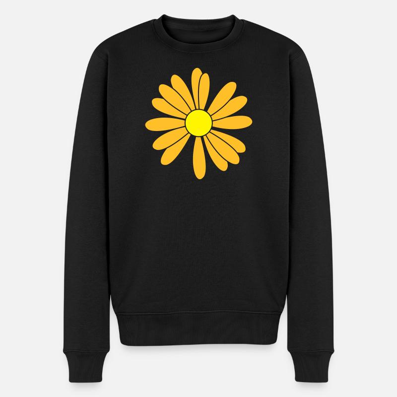 Flowers patch - Männer Premium Bio Pullover - Schwarz