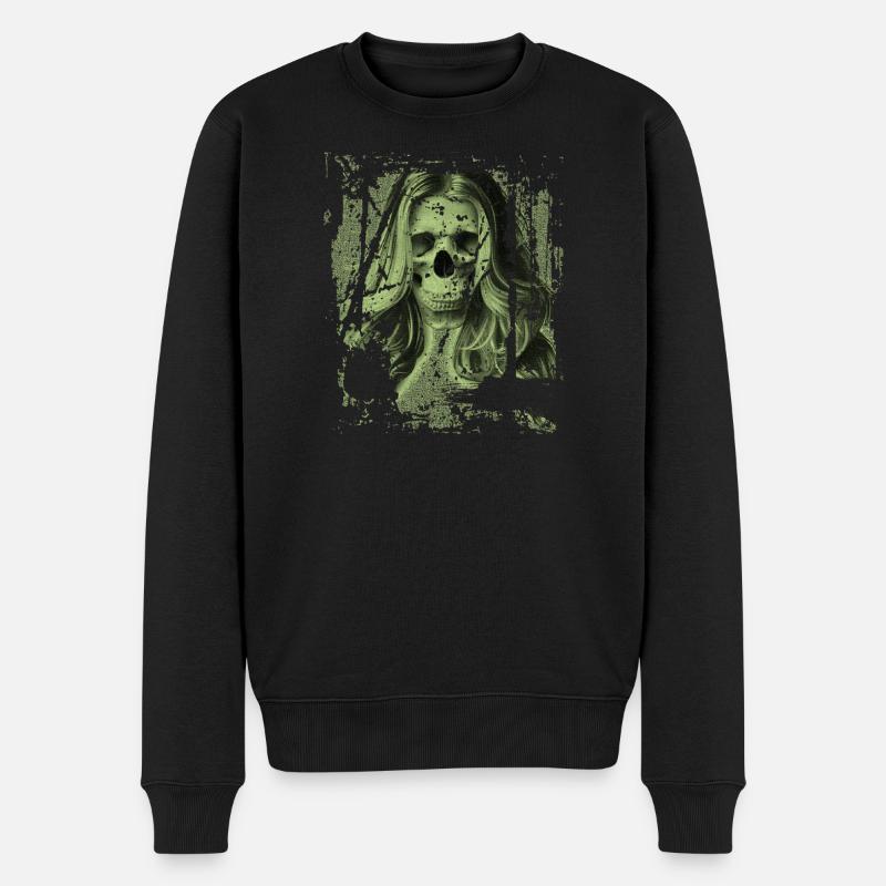 Skull Girl green - Männer Premium Bio Pullover - Schwarz