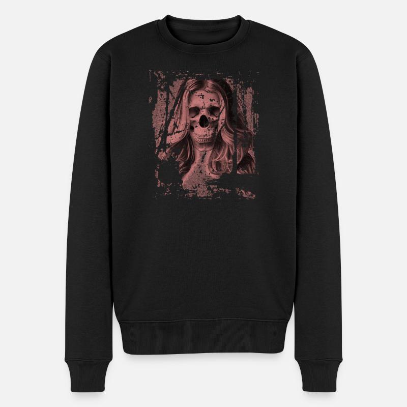 Skull Girl red - Männer Premium Bio Pullover - Schwarz