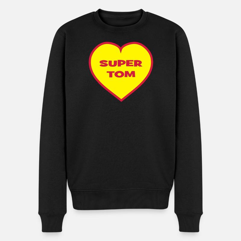 Super-Tom - Männer Premium Bio Pullover - Schwarz