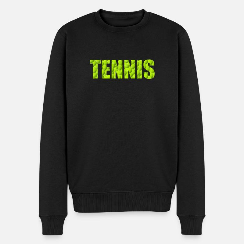 Tennis - Männer Premium Bio Pullover - Schwarz