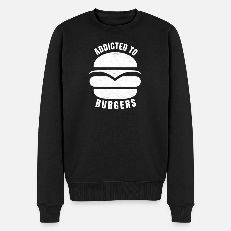 Süchtig nach Bürgern - Männer Premium Bio Pullover - Schwarz