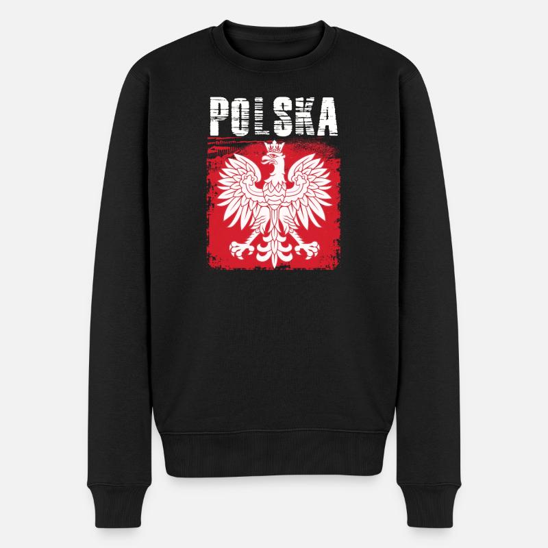 Polen - Männer Premium Bio Pullover - Schwarz