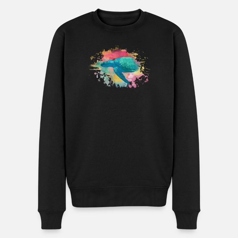Schildkröte - Männer Premium Bio Pullover - Schwarz