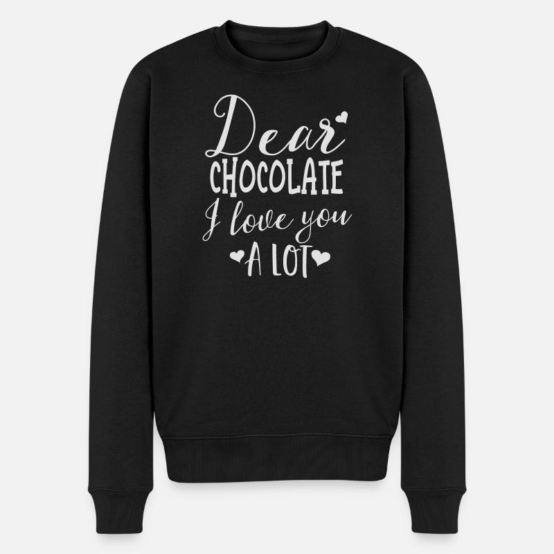 Chocolat sucré - Amoureux du chocolat - Pull Premium bio Homme - noir