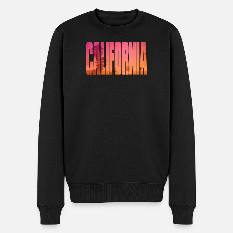 California - Männer Premium Bio Pullover - Schwarz