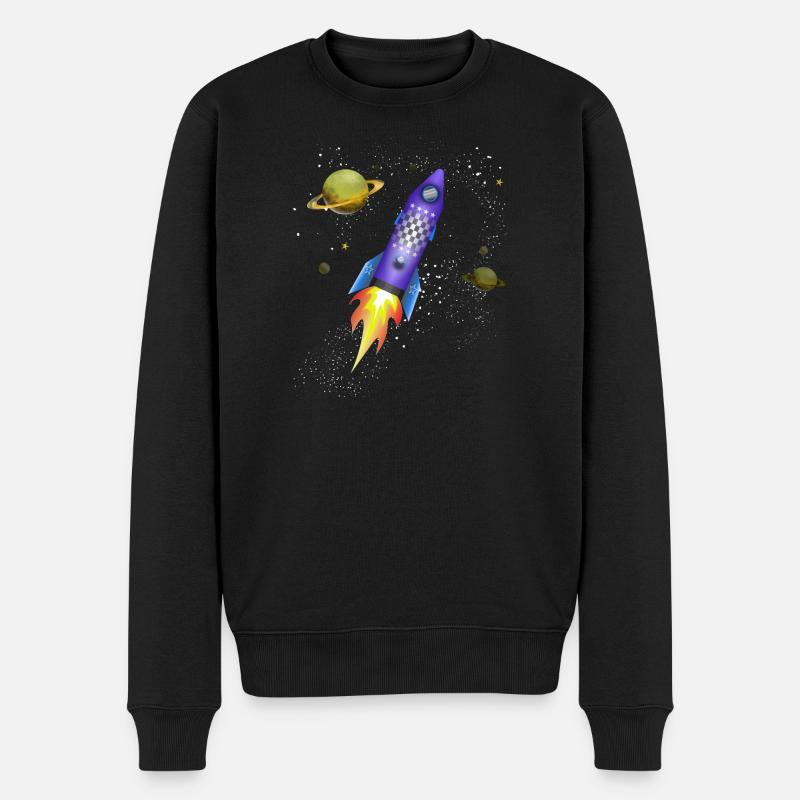 Fusée dans l'espace - Pull Premium bio Homme - noir