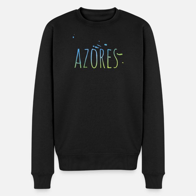 Azores - Männer Premium Bio Pullover - Schwarz
