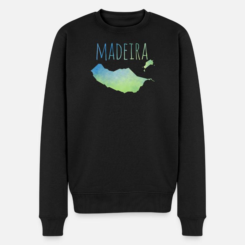 Madeira - Männer Premium Bio Pullover - Schwarz