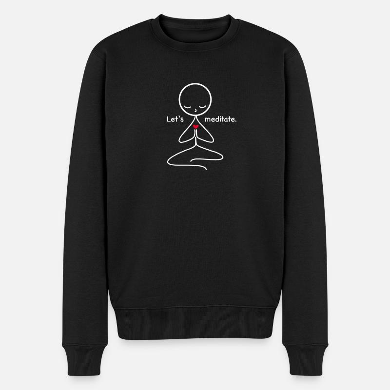 méditation - Pull Premium bio Homme - noir