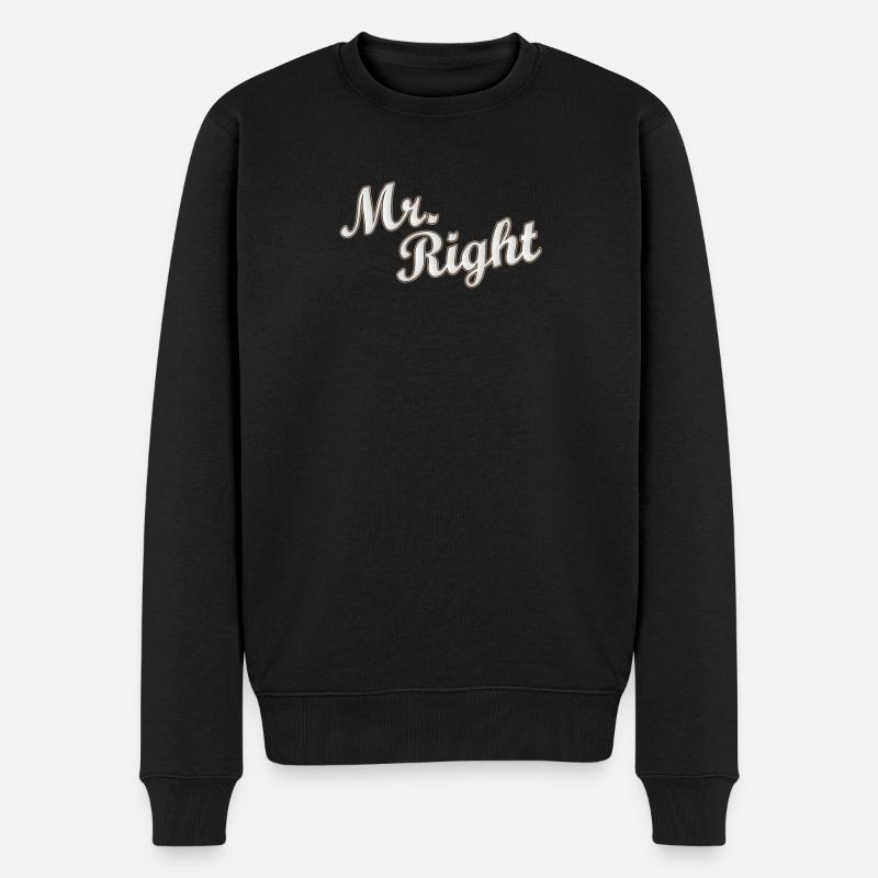 Mr Right Paarshirt / Partnershirt Idée cadeau - Pull Premium bio Homme - noir
