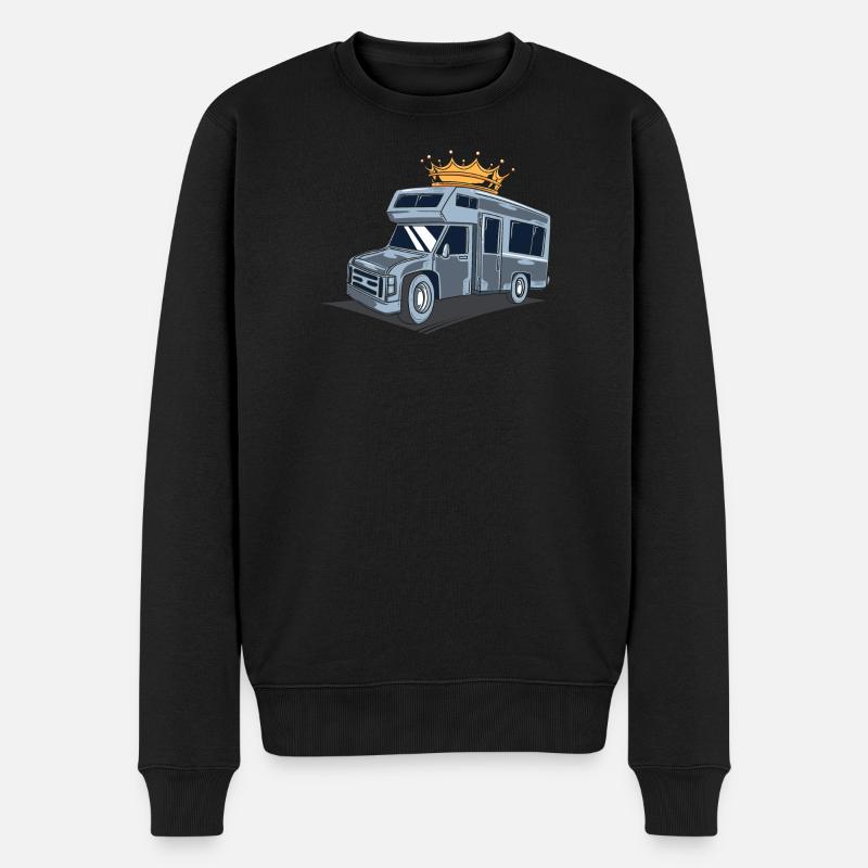Camping-car / Caravane / Camping - Pull Premium bio Homme - noir
