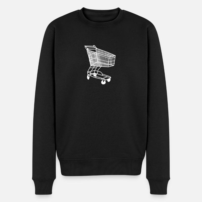 Einkaufswagen Style Geschenk - Männer Premium Bio Pullover - Schwarz
