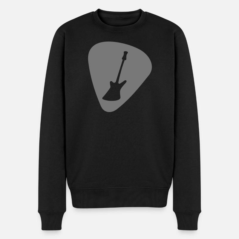 plektrum_e-gitarre - Männer Premium Bio Pullover - Schwarz