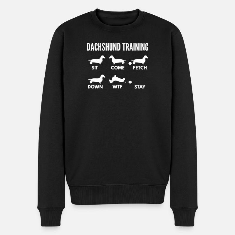 Dackel-Trainingshemd - Männer Premium Bio Pullover - Schwarz