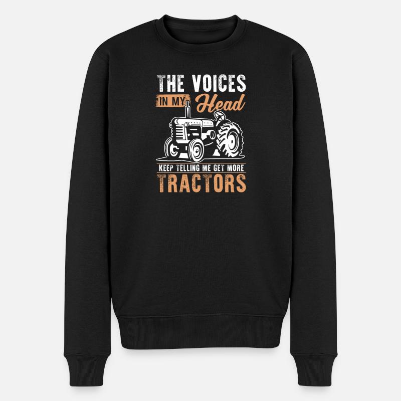 Traktor Sprüche mit Humormotiv - Männer Premium Bio Pullover - Schwarz