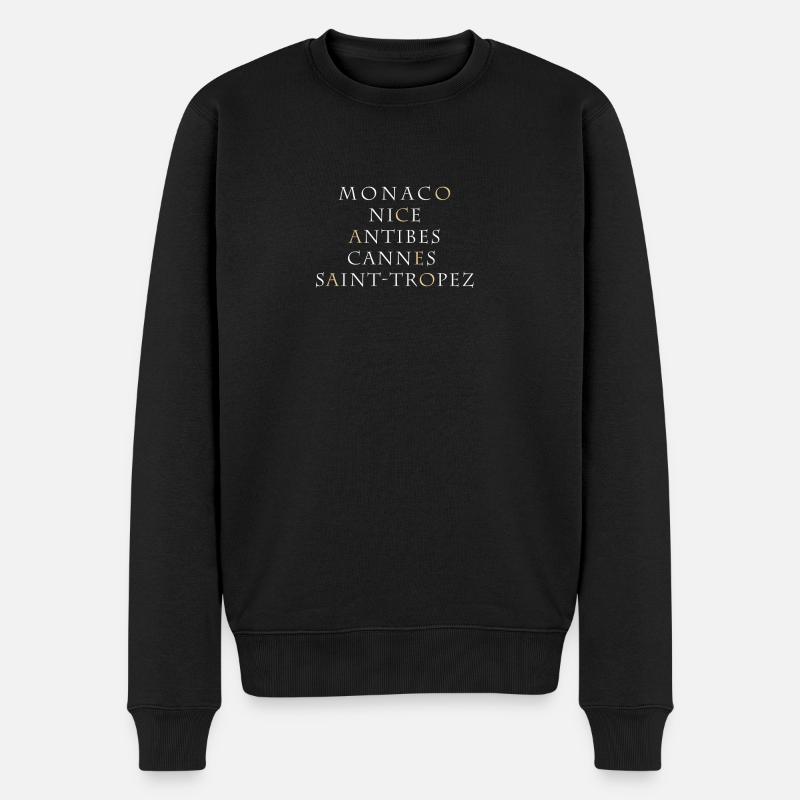 monaco - Männer Premium Bio Pullover - Schwarz