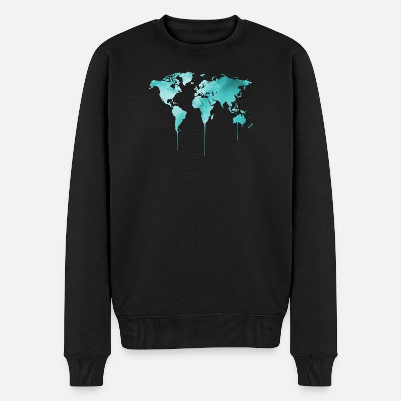 carte du monde - Pull Premium bio Homme - noir