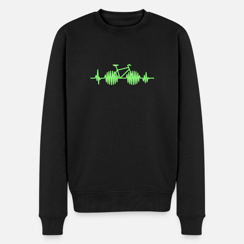 Neon Fahrrad Herzschlag - Männer Premium Bio Pullover - Schwarz