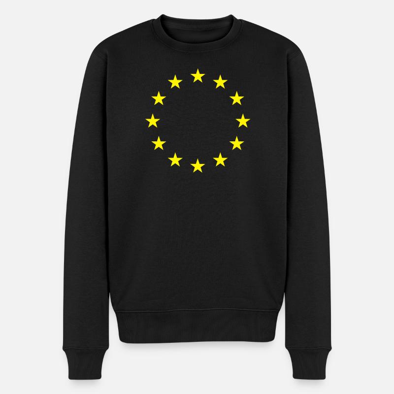 EU Sternen - Männer Premium Bio Pullover - Schwarz