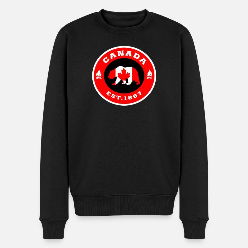 Canada Ours drapeau Amérique du Nord cadeau - Pull Premium bio Homme - noir