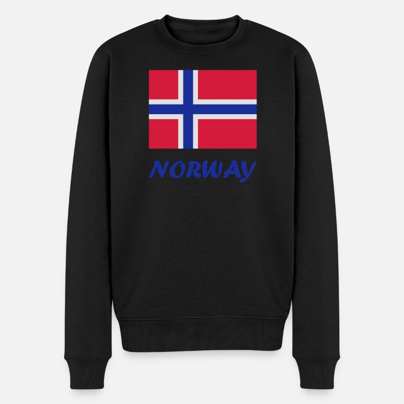 Norwegische Flagge - Männer Premium Bio Pullover - Schwarz