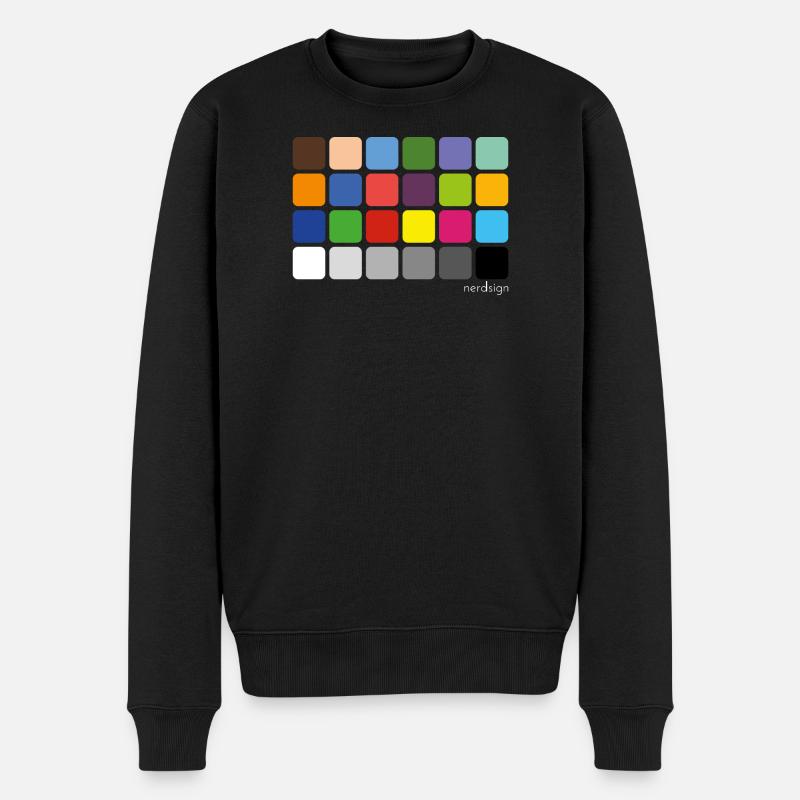 Colorchecker - Männer Premium Bio Pullover - Schwarz
