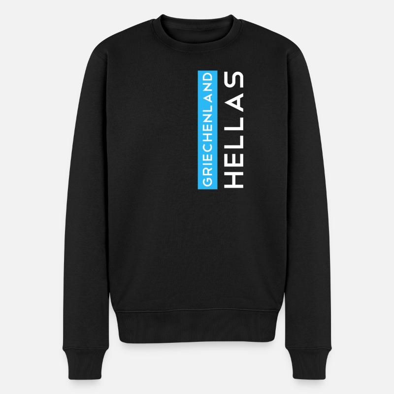 Griechenland Hellas - Männer Premium Bio Pullover - Schwarz