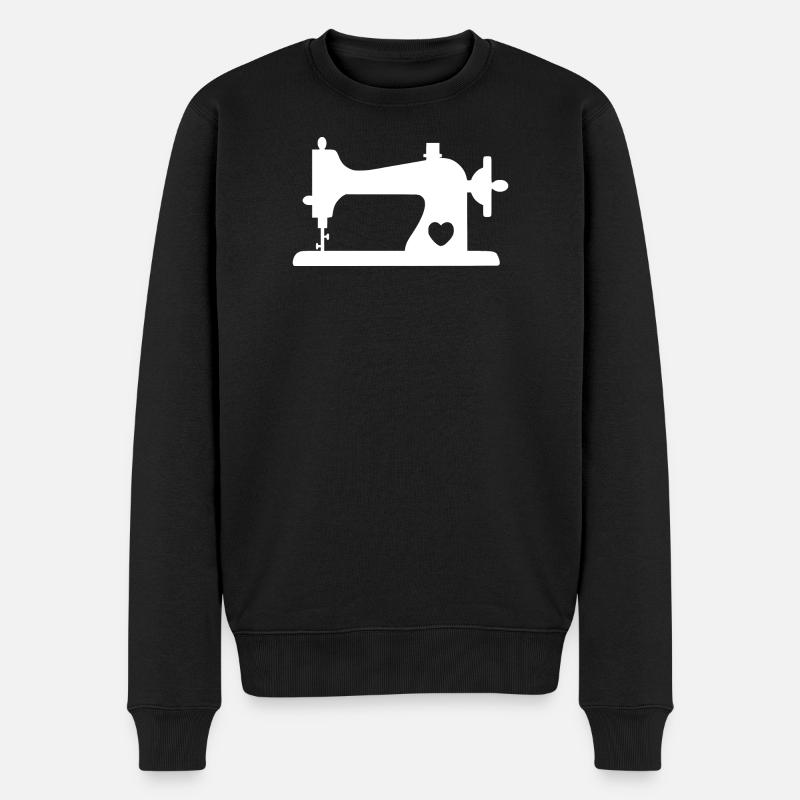 Machine à coudre avec coeur - Pull Premium bio Homme - noir