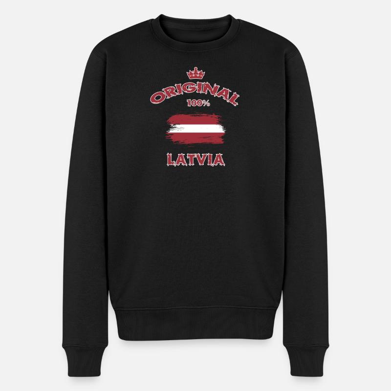 Lettonie 100 % / Cadeau drapeau latvia - Pull Premium bio Homme - noir