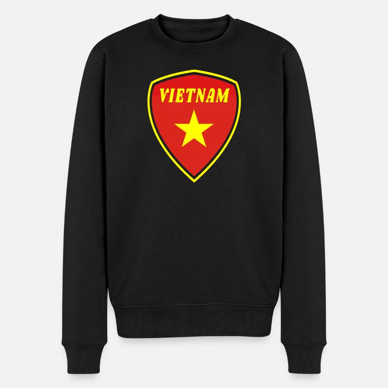 Vietnam Wappen Geschenk Hanoi Südostasien Asien - Männer Premium Bio Pullover - Schwarz