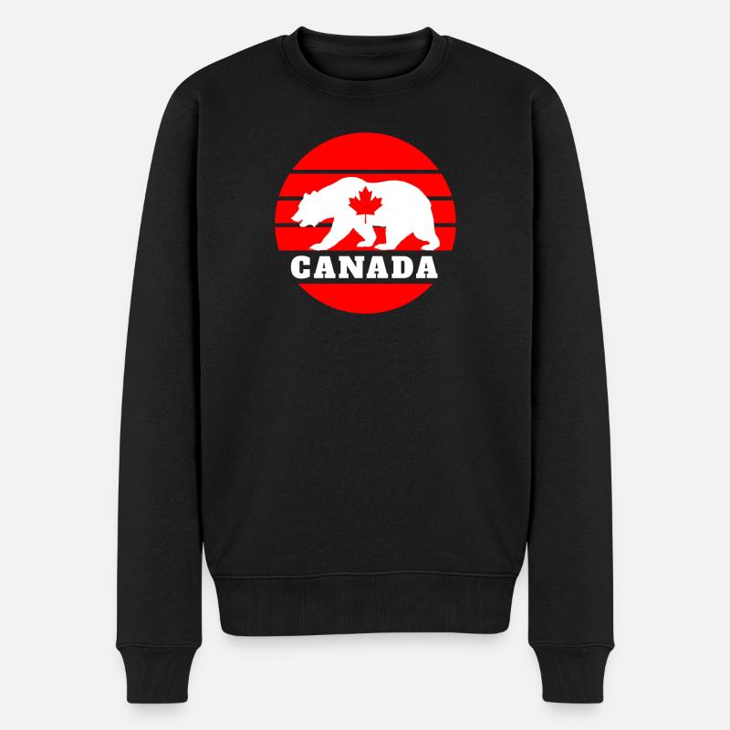 Kanada Bär mit Ahornblatt / Geschenk Nordamerika - Männer Premium Bio Pullover - Schwarz