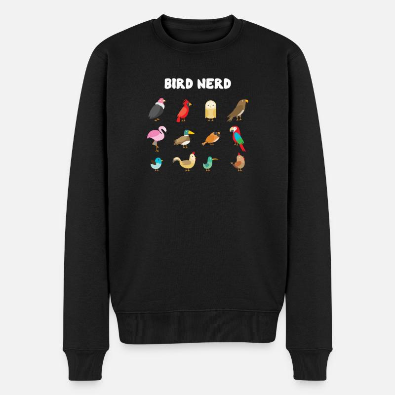 Vogel-Nerd - Männer Premium Bio Pullover - Schwarz