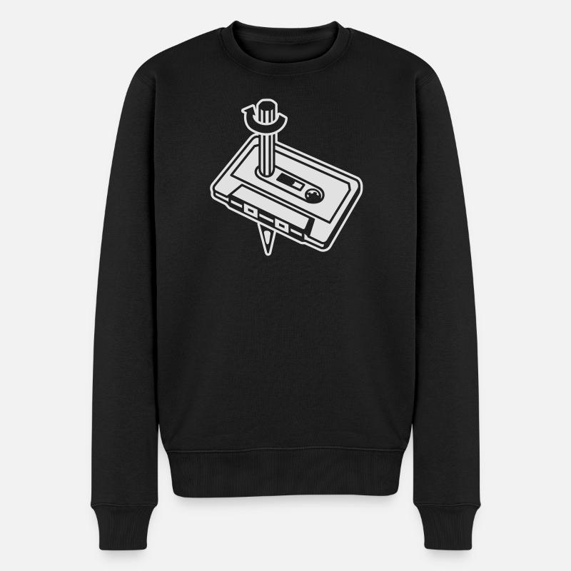 Kassette & Stift - Männer Premium Bio Pullover - Schwarz