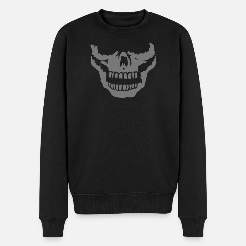 halber Totenkopf für Halstuch - Männer Premium Bio Pullover - Schwarz