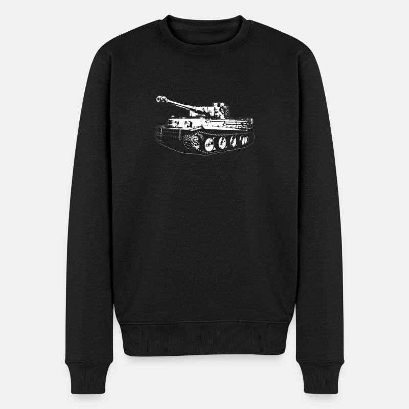 Design contrastant de silhouette de char - Pull Premium bio Homme - noir