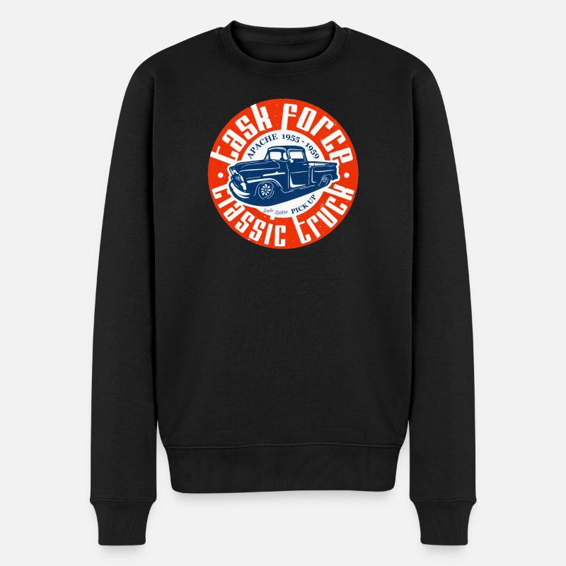 Apache Classic Truck - Männer Premium Bio Pullover - Schwarz